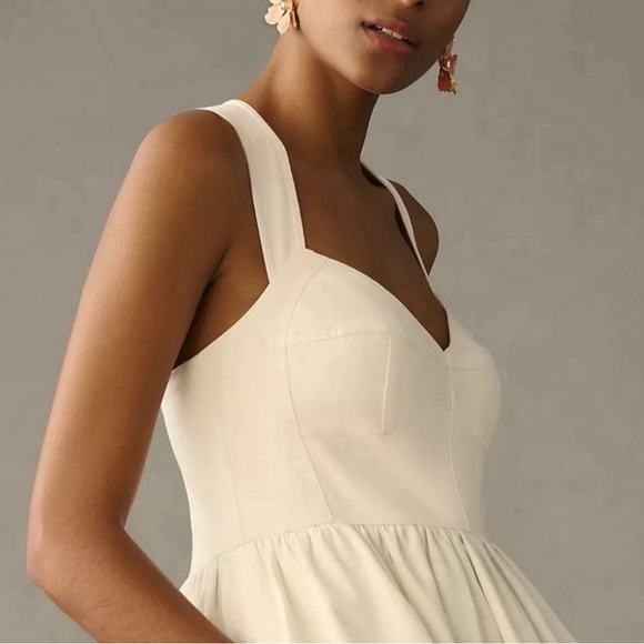 Anthropologie - Forever That Girl White Denim Sweetheart Dress. XS. NWT - Picture 3 of 10